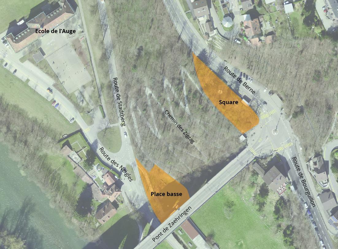 Plan de situation - espace paysager du Pont de Zaehringen 